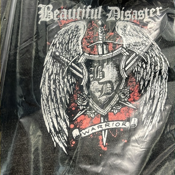 NEW Beautiful disaster warrior zip hoodie, XL BNWT - Picture 3 of 7